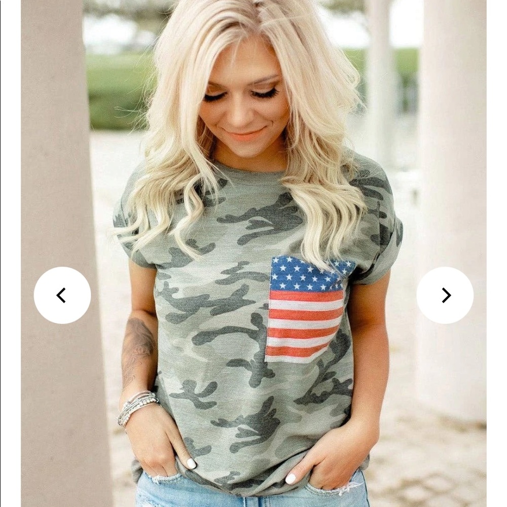 Camo and American flag tshirt